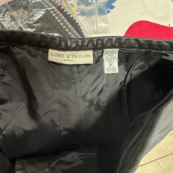 Vintage Lord & Taylor Calf Skin Leather Pants - Picture 2 of 6